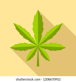 Cannabis leaf icon. Flat illustration of cannabis leaf vector icon for web design