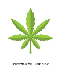 Cannabis leaf icon. Flat illustration of cannabis leaf vector icon for web design