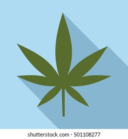 Cannabis leaf icon. Flat illustration of cannabis leaf vector icon for web