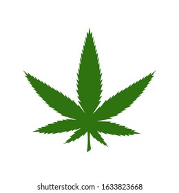 Cannabis leaf icon. Flat style. Vector illustration.