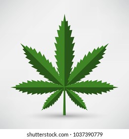 Cannabis leaf icon isolated