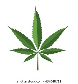 Cannabis leaf icon isolated on white background, vector illustration.