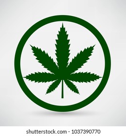 Cannabis leaf icon isolated vector illustration
