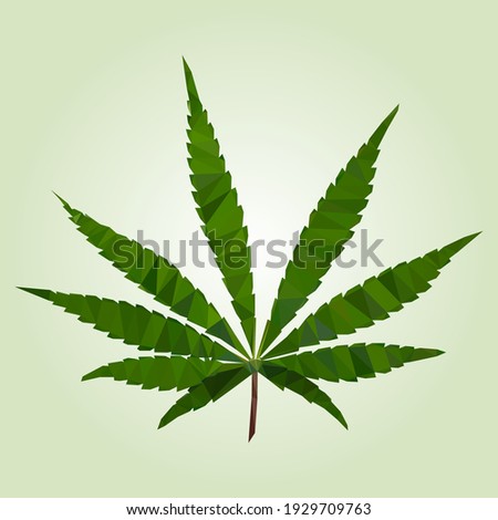 Cannabis leaf icon isolated vector illustration. A cannabis leaf on a light green background.