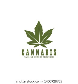 Cannabis leaf icon logo design vector template