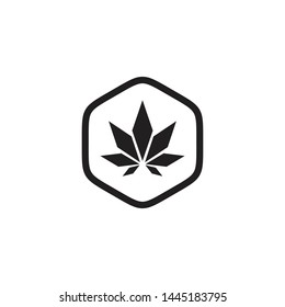 Cannabis leaf icon logo design template