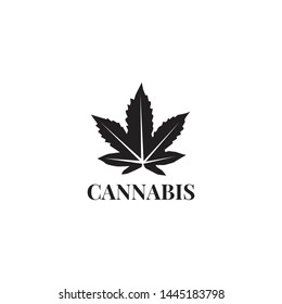 Cannabis leaf icon logo design template