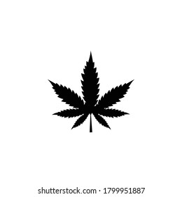 Icono de hoja de cannabis, vector de diseño de icono de hoja de marihuana
