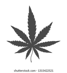 Cannabis leaf icon, marijuana leaf. Vector illustration.