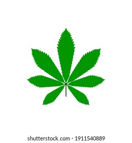 Icono de hoja de cannabis. Marihuana. Ilustración vectorial.