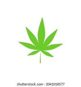 Cannabis-Blatt-Symbol auf weißem Hintergrund.