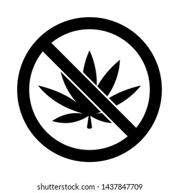 Marijuana Leaf Forbidden Sign No Drug Stock Vector (Royalty Free ...