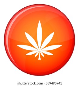 Cannabis leaf icon in red circle isolated on white background vector illustration