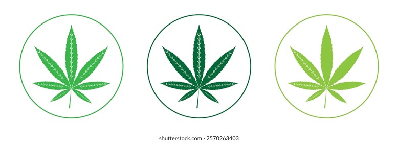 Cannabis Leaf Icon Set | Cannabis Leaves Vector Illustration Logo | Cannabis Leaf Icons Isolated Collection .Vector Illustration .