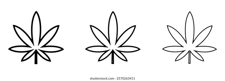 Cannabis Leaf Icon Set | Cannabis Leaves Vector Illustration Logo | Cannabis Leaf Icons Isolated Collection .Vector Illustration .