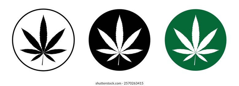 Cannabis Leaf Icon Set | Cannabis Leaves Vector Illustration Logo | Cannabis Leaf Icons Isolated Collection .Vector Illustration .