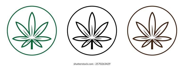 Cannabis Leaf Icon Set | Cannabis Leaves Vector Illustration Logo | Cannabis Leaf Icons Isolated Collection .Vector Illustration .