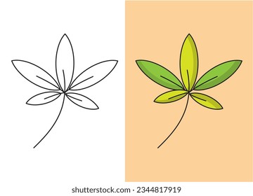 Cannabis leaf icon set. Vector illustration isolated on white background.
