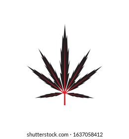 Cannabis leaf icon. Simple illustration of cannabis leaf icon for web design isolated on white background