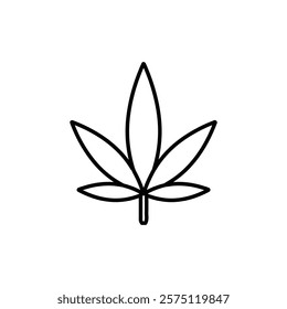 cannabis leaf icon Simple outline illustration