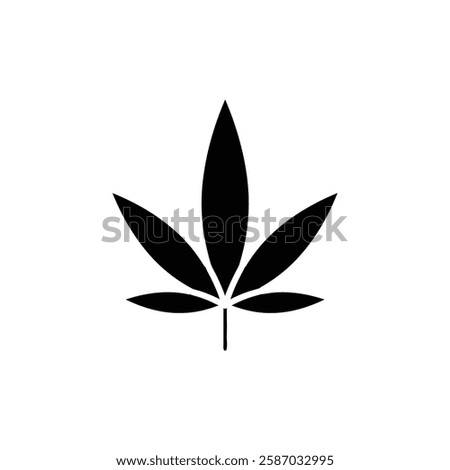 cannabis leaf icon Simple thin line logo
