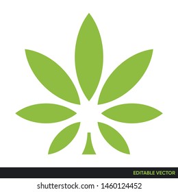 CANNABIS LEAF ICON VECTOR CLIP ART SIMPLE