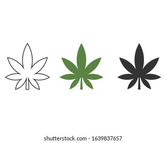 Cannabis leaf icon, vector illustration isolated on white background