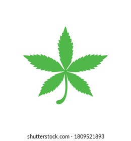 símbolo vector de icono de hoja de cannabis ilustración aislada fondo blanco