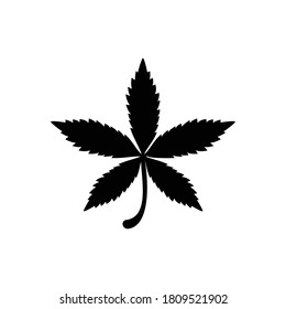 símbolo vector de icono de hoja de cannabis ilustración aislada fondo blanco