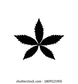 símbolo vector de icono de hoja de cannabis ilustración aislada fondo blanco