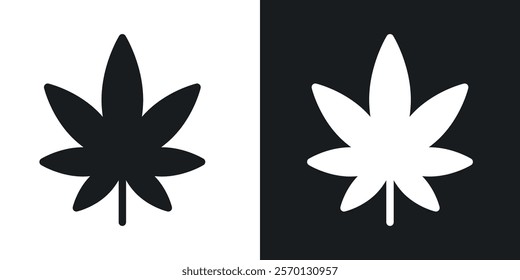 Cannabis leaf icons in flat syle