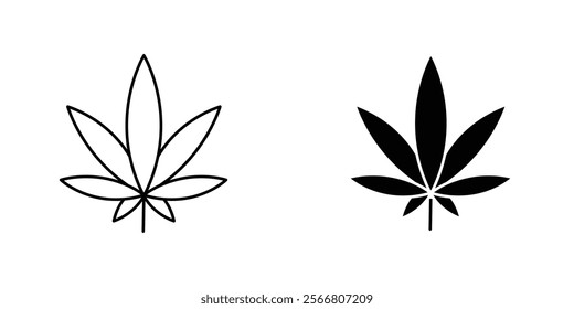 Cannabis leaf icons pack for apps and web UI designs