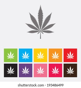 Cannabis leaf icons set - Vector