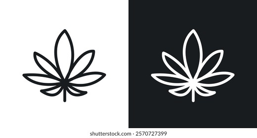 Cannabis leaf icons set vectors on white background.