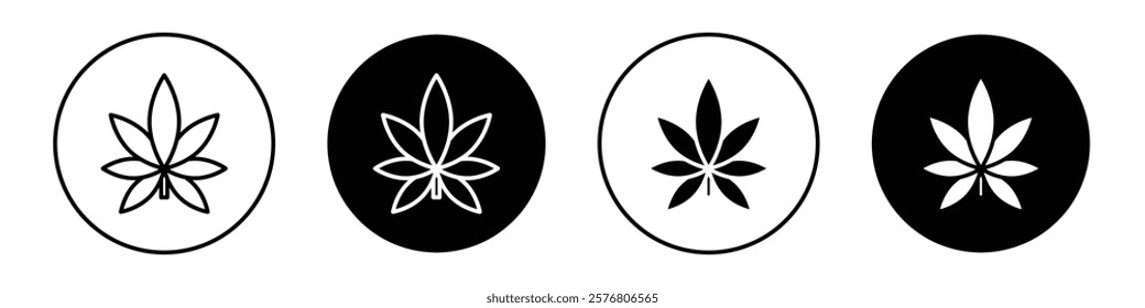 Cannabis leaf icons vector pack for web designs