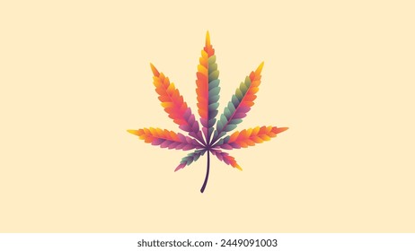 Cannabis leaf isolated. Marijuana leaf icon. Vector illustration. Logo concept. Indica, Sativa, Hybrid, Ruderalis.