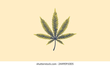 Cannabisblatt isoliert. Marihuana-Blatt-Ikone. Vektorillustration. Logo-Konzept. Indica, Sativa, Hybrid, Ruderalis.