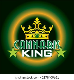 logotipo de hoja de cannabis con corona