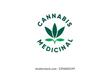Concepto de diseño del logotipo de hoja de cannabis
