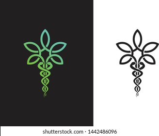 Cannabis leaf logo design. Isolated on white background.