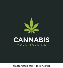 Cannabis Leaf Logo Design Template Illustration