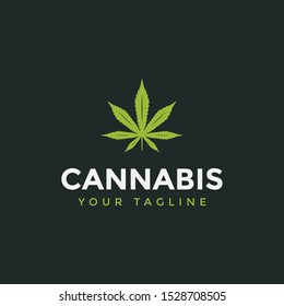 Cannabis Leaf Logo Design Template Illustration