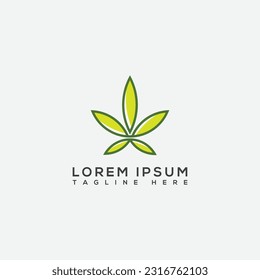 plantilla de diseño de logotipo de hoja de cannabis