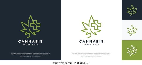 cannabis leaf logo design. cannabis leaf logo template.