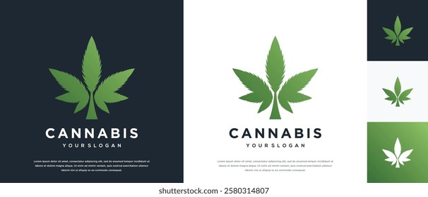 cannabis leaf logo design. cannabis leaf logo template.