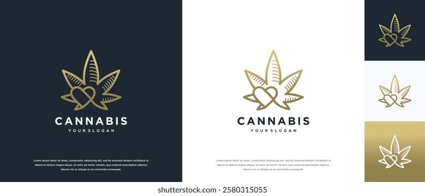 cannabis leaf logo design. cannabis leaf logo template.