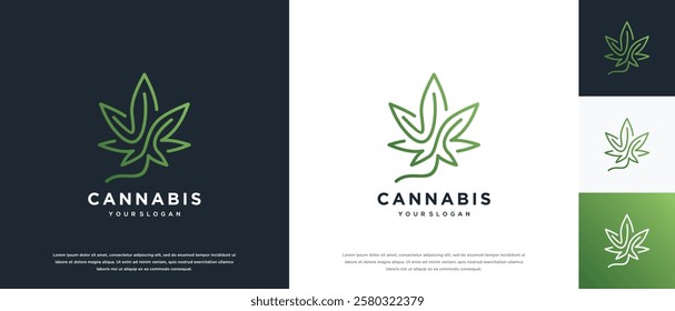 cannabis leaf logo design. cannabis leaf logo template.