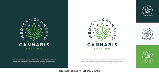 cannabis leaf logo design. cannabis leaf logo template.