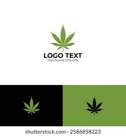 Cannabis leaf logo design template