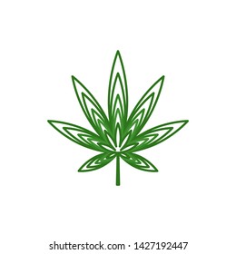 Cannabis leaf logo design vector isolated white background